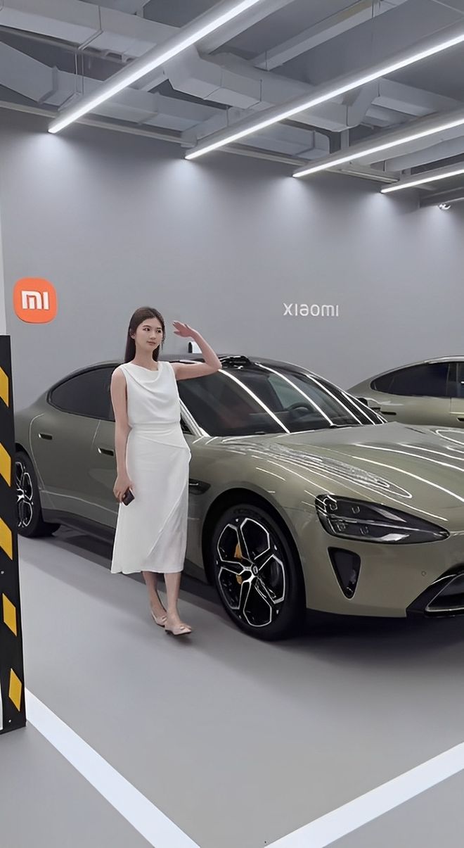 量都这么高的吗？仙女也就长这样吧pg试玩小米SU7的美女车主质(图4)